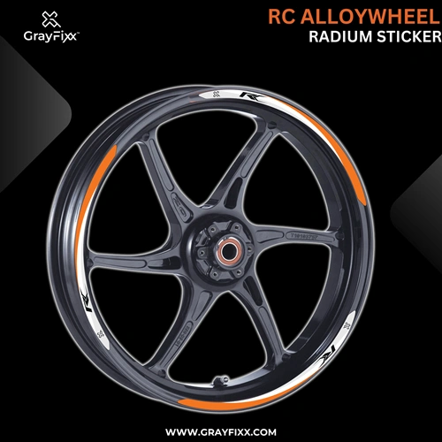 Alloy Wheel Radium Sticker For RC 125/200/390 | Made In Premium Radium With FPF(Fade Protection Film), Water Proof, Precut Sticker, Pack Of 12